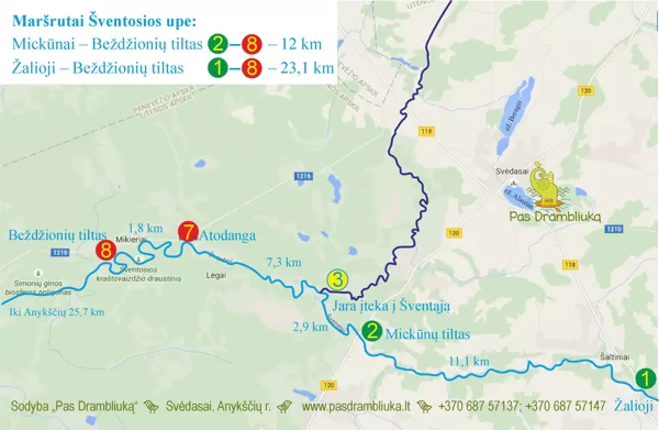 Maršrutai Šventosios upe